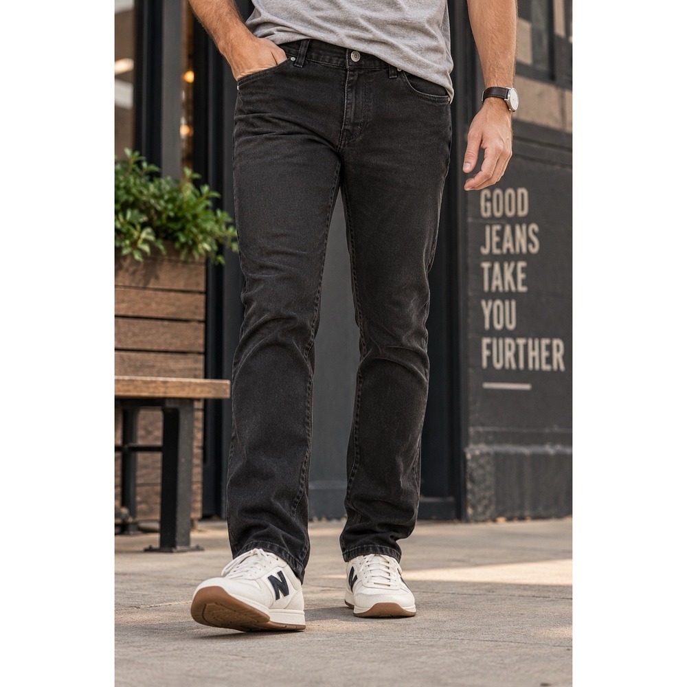 Evolution In Design Men's Black Jeans Size 44 Straight Leg Denim